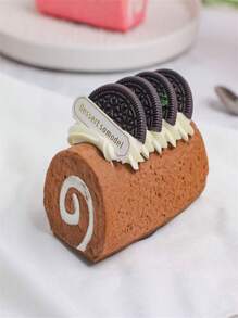 1 Stück modischer realistischer Fruchtkuchen Handtuchrolle Schweizer Rolle Modell Fotografie Requisite Dekor Kühlschrankmagnet, perfektes Geburtstagsgeschenk