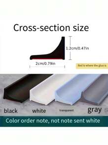 Classic Style Silicone Water Barrier For Shower And Bathroom - Self-Adhesive, Bendable, Waterproof Seal Strip For Dry And Wet Separation, Mold Resistant Side Splash (Pack Of 1) Home Bathroom Decor Fall Decor Back To School - Multicolor - View 3