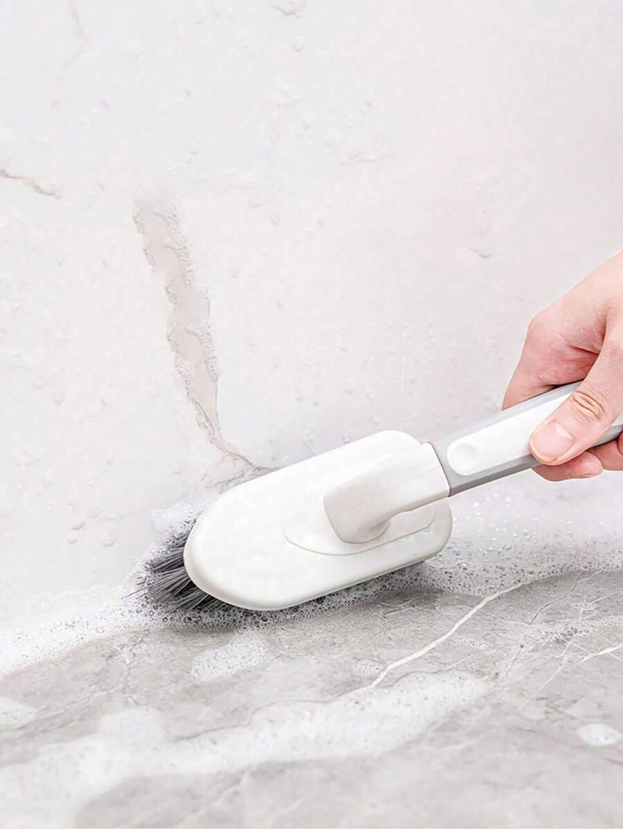 1Pc Multifunctional Bathroom Tile Brush, Plastic Cleaning Brush, Kitchen Decontamination Brush, Hand-Held Gap Brush Corner, With Long Handle, Used To Clean Bathroom, Shower, Tile, Kitchen, Floor Brush, Convenient , A Must-Have At Home