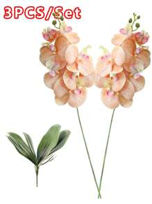 3 peças/Conjunto de Flores de Orquídea Borboleta Artificial, 60cm de Altura, 7 Flores Grandes, Flores de PU Toque Realista, Ideal para Buquês de Casamento DIY, Centros de Mesa, Adequado para Casamento, Casa, Escritório, Festa, Hotel, Quintal, Restaurante, Terraço, Decoração, Dia dos Namorados, Presente