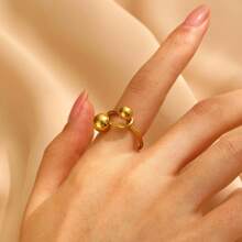 Stainless Steel Sphere Ring, Small & Large Ball Ring Accessories For Women