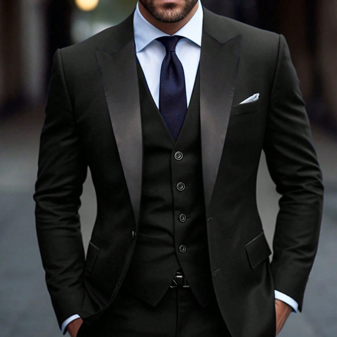 Piezas Traje de hombre: Blazer, Chaleco y Pantalones Traje de boda