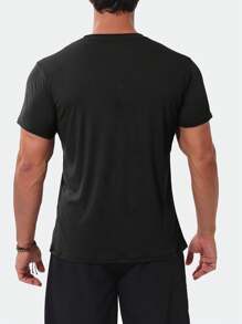 TELALEO 6pcs Solid Casual Sports Men's Short Sleeve Crew Neck Gym T Shirts Set, Summer Outdoor, Gym Clothes Men Basic T Shirt