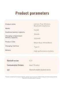 Lenovo 联想 EA200 无线蓝牙耳机游戏耳机立体声低音带麦克风降噪耳塞带麦克风 - 均碼 - 查看 8
