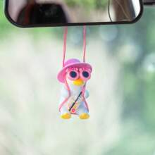 1pc Car Accessory - Rocking Duck Car Hanging Decor, Cute Car Rearview Mirror Pendant, Hanging Car Decoration