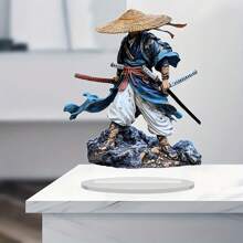 2D Elegant Japanese Samurai Acrylic Desktop Decor With Stand - Suitable For Home And Office, Multipurpose Art Piece, Ideal For Birthday, Housewarming, Christmas, Random Style
