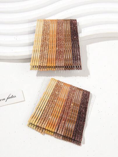 48 adet simli saç tokası, ombre renkli metal saç tokası, çok yönlü, her şeye uyumlu kavisli tokalar; kaküller, katlı saçlar, kadınlar için, saç aksesuarları, saç tokası pençe klipsleri, okul malzemeleri, yılbaşı, saç tokaları, baş aksesuarları, saç iğnesi.