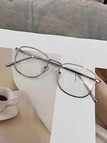 1pc Unisex Geometric Pattern Casual Bohemian Vintage Palace Style Party Cute Sexy Office Street Zinc Alloy Small Frame Fashion Glasses, Versatile Fashion Accessories Suitable For All Occasions - Multicolor - View 2