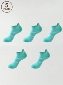 5/7 Pairs Women's Sports Short Socks Solid Color Outdoor Sweat Deodorizing Breathable Boat Socks Summer Running Yoga Workout Lightweight Boat Socks Short Socks - Multicolor - View 18