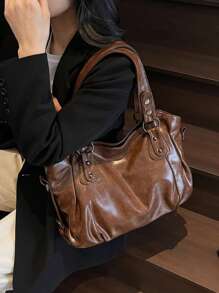 复古简约大容量时尚学生/上班通勤手提包