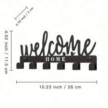 Wall Mounted Key Hook Rack In Modern Fashion Style With Powder-Coated Finish, Sleek Metal Keychain Holder For Entryway, Hallway, Bedroom Or Office, Easy Installation With Included Hardware, Sturdy Wall Decor And Practical Organization Solution For Coats, Bags, Keys, And Small Accessories Versatile Space-Saving Rust-Resistant Scratch-Resistant Minimalist Clean Lines Indoor Use Gallery-Ready Decorative Accessory Solution For Entryway And Living Areas - Black - View 3