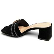 Sandales à Talons Carrés Élégantes Avec Boucle Decorative – Style Chic And Confortable - Black - View 3