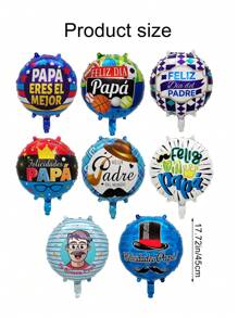 Father's Day Decorative Balloon Set, Includes Round Balloons And Square Balloons, Happy Father's Day Theme Party Decorative Balloons, Suitable For Father's Day Party Decoration, Father's Birthday Party Decoration, Dad Retirement Party Decoration, Wall Backdrop Decor - A Variety Of Styles Available - View 6