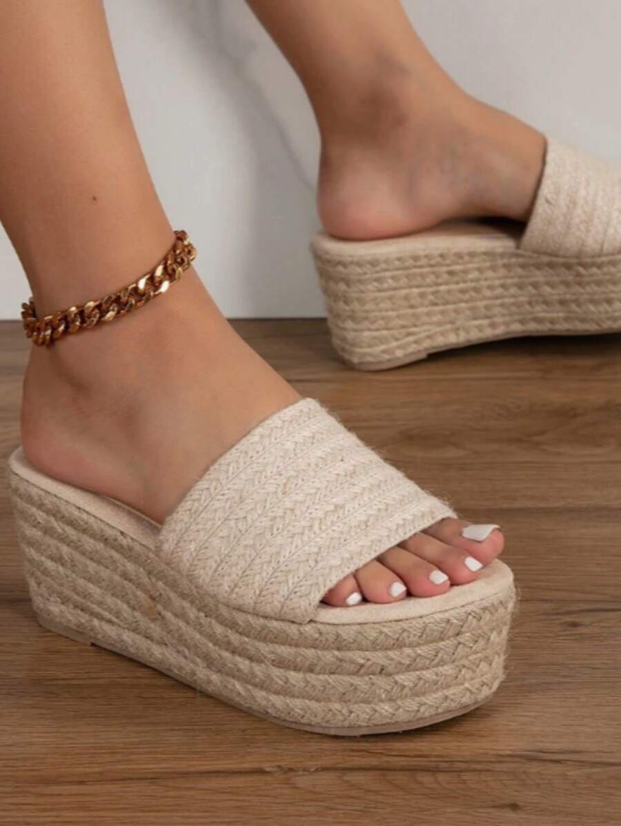 Mujer Sandalias De Alpargata Plataforma-85540 - Beige - View 1