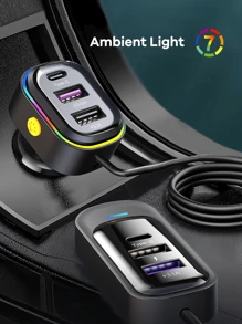 REMAX 98W USB C Car Charger With 6 Fast Charging Ports, Road Trip Essentials Cigarette Lighter Car Travel Essentials For Long Trips Kids Compatible With Iphone 16 15 Pro Max 14 IPad S24 S25 Hire Tablet, 1.5m Extension Charging Cable, Essential Car Stuff For Travel;Practical Car Accessories - màu đen - Xem 6