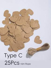 25/50/100/300pcs, Kraft Gift Tags With 10m Jute Rope, Blank Merchandise Price Hanging Tags, Bulk Brown Tags For Wedding, Birthday, Holiday, Party Favors, Arts And Crafts Packaging, DIY Gift Decoration Tags, Hanging Decor.Christmas Gift Labels, Valentine's Day Gift Labels, Party Gift Labels. - Brown - View 14