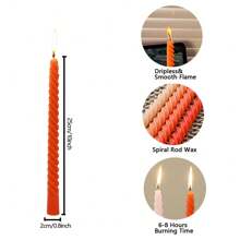 A Box Of 4 Morandi Gradient Colored Threaded 10 Inch Long Candles, Suitable For Home Use, Romantic Weddings, Decoration, And Candlelight Dinners Gifts Birthday Graduation - Multicolor - View 4