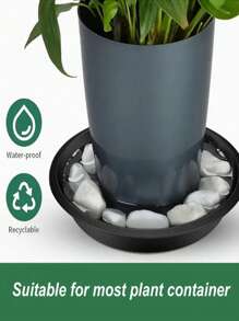 16-Piece Round Plastic Planter Mat - Water Permeable, Plant Tray For Indoor And Outdoor Use, Soil Trap For Planters, Includes Four Sizes