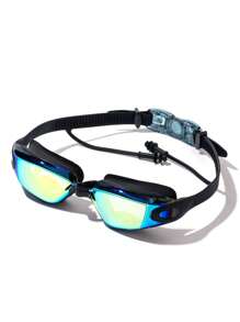 7-Color Adult Swimming Goggles Set, Anti-Fog Anti-UV Swim Glasses Unisex With Nose Clip, Waterproof And Clear Vision