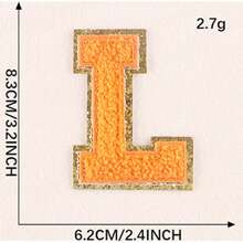 26 烫印字母补丁缝制烫印粘性字母贴纸字母 A-Z 刺绣装饰服装修补鞋、帽、包包 T 恤服装用品（橙色） - 橘色 - 查看 18
