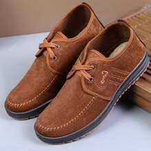 Zapatillas de andar por casa para hombre Zapatillas de andar por casa cómodas y transpirables de tela Zapatillas de andar por casa para mediana edad con cordones - Marrón - Ver 1
