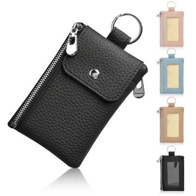 Unisex Minimalist Wallet Key Chain Zipper Coin Purse With ID Window Travel Cash Card Holder For Men And Women For Women Wallet Mini Wallet Purse Wallet Travel Wallet Coin Wallet Wallet Wristlet Wallet