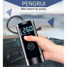 Inflador de neumáticos portátil, compresor de aire portátil para neumáticos de automóvil, bomba de neumáticos recargable, inflado rápido con manómetro digital y luz LED para automóvil, bicicleta, motocicleta e inflador de balones