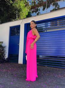 Long Dune Fabric Jumpsuit - Rosa - Ver 5