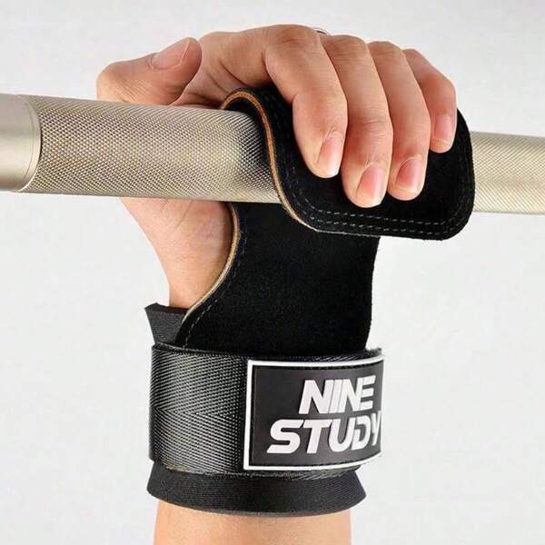 2 peças luvas de fitness antiderrapantes unissex, luvas de barra de queixo para suporte de pulso e palma, alças de levantamento, protetor de palma, envoltórios de pulso antiderrapantes