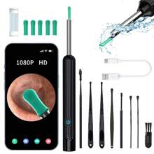 NATFIRE NATFIRE Wireless Ear Cleaner Ear Spoon Set Of 8 Ear Wax Removal With Mini HD Camera Can Take Photo And Video WiFi Connection Visual Ear Pick With LED Lights  USB C Rechargeable Smart Visible Earwax Cleaning Tool Otoscope Soft Silicone Ear Spoon Ear Tips Replacement Ear Scope Endoscope Compatible With Iphone IPad Android Phone  Best Gift For Family And Boy Girl Friends,Bag,Organizer,Storage