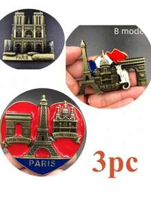 3pcs/2pcs/1pc Mixed Metal Country Fridge Magnets, Personalized Magnetic Travel Souvenirs, France Fridge Magnets, Home Decor - Multicolor - View 21