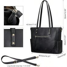 Genuine Leather Tote Bag For Women Large Shoulder Purses Work Handbags With Crossbody Strap Vintage