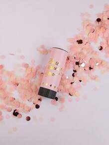 1 件玫瑰金生日彩纸爆竹，手持派对带彩带，适合生日派对、庆祝活动