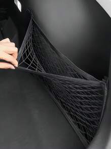 1 件装汽车储物网，货物网，通用后备箱整理网，后座尼龙汽车储物网，用于汽车后备箱储物的壁挂式整理袋 - 黑色 - 查看 4