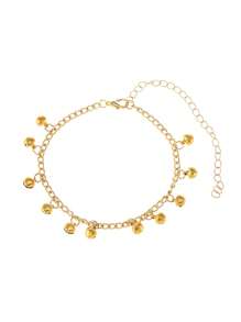 Personalized Fashion Bell Chain Anklet, Bohemian Style Wave Tassel Bell Anklet For Young Girl