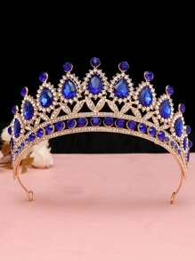 1 件经典婚礼皇冠发饰，奢华水晶水钻新娘皇冠，多色 - TS-0015 - 查看 14