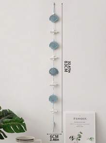 1pc Shell Wall Hanging Decor, Ocean Boho Farmhouse Coastal Theme Home Decor | Shells, Starfishes And Anchors Beach Nautical Decoration For Bathroom, Bedroom Or Living Room