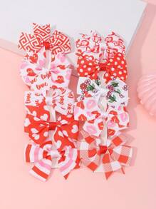 12pcs/Set Elegant Purple Floral Pattern Butterfly Hairclips, Sweet Cute Solid Hair Clips For Daily Use And Party