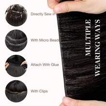 Genius Weft Human Hair Extensions Salon Quality Seamless Sew In Hair Extensions One Piece 50G Straight Hand Tied Invisible Genius Weft Easy To Style Real Human Hair - SNatural - View 6