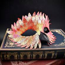 1pc Masquerade Party PU Bird Beak Feather Mask, Colorful Face Veil, Halloween Costume Party Stage Performance Decoration - Multicolor - View 10