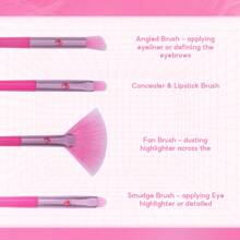 Miniso Barbie Series Makeup Brushes Set, Ins Princess Style Foundation Contour Blush Concealer Eyeshadow Blend Eyeliner Travel Makeup Brush Set for Gifts(Pink, 8 pcs) - 粉色 - 查看 9