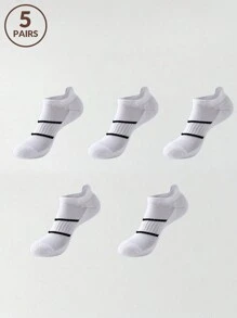 5/7 Pairs Women's Sports Short Socks Solid Color Outdoor Sweat Deodorizing Breathable Boat Socks Summer Running Yoga Workout Lightweight Boat Socks Short Socks - Multicolor - View 5