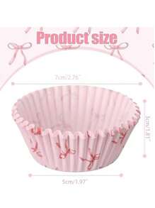 50/100/150/200个粉色蝴蝶烘焙纸杯，防油纸杯蛋糕衬垫，耐热蛋糕杯，烘焙用品，粉色派对蛋糕和甜点杯，婚礼和节日纸杯蛋糕包装纸 - 粉色 - 查看 5
