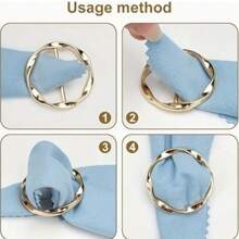4 Pieces Elegant Scarf Ring Clip - Zinc Alloy Metal Round Shirt Clip For Ties, Dresses And Scarves, Women's Fashion Accessory, Featherless, With Care Instructions