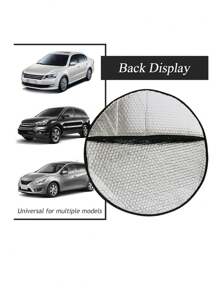 1pc汽车方向盘通用太阳罩车内夏季用品防晒降温隔热防水铝箔 - 彩色 - 查看 6