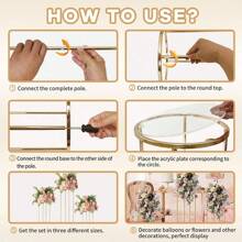 3pcs Gold Metal Plant Stand, Cylinder Pedestal Stands For Parties, Metal Plant Columns Pedestal Stands For Display, Round Cylinder Columns Tables For Weddings Cake Stand Floor Plant Tables - 圓形的 - 查看 4