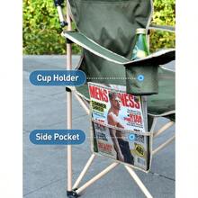 Beach Chair With Canopy Shade, Folding Camping Chair With Canopy With Cup Holder, Side Pocket For Camp, Beach, Tailgates, Fishing - Support 330 LBS
