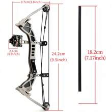 Stainless Steel Mini Archery Bow Set, Mini Compound Bow Mini Bow Left And Right Handed, Catapult For Practice Archery Entertainment Fun With 10 Arrows, Aiming With Laser, Man Gift, Christmas Gift - Large-9.5inch - View 5