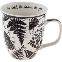 Karma Gifts KA101840A Taza Boho en Blanco y Negro, Mariposa - Escarabajo - Ver 2