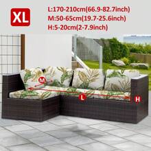 1 pièce Housse de canapé d'extérieur imprimée de feuilles, housse de siège de canapé amovible et élastique en polyester, pour patio, véranda, meuble de jardin
